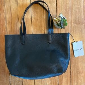 Cuyana Small Structured Leather Tote